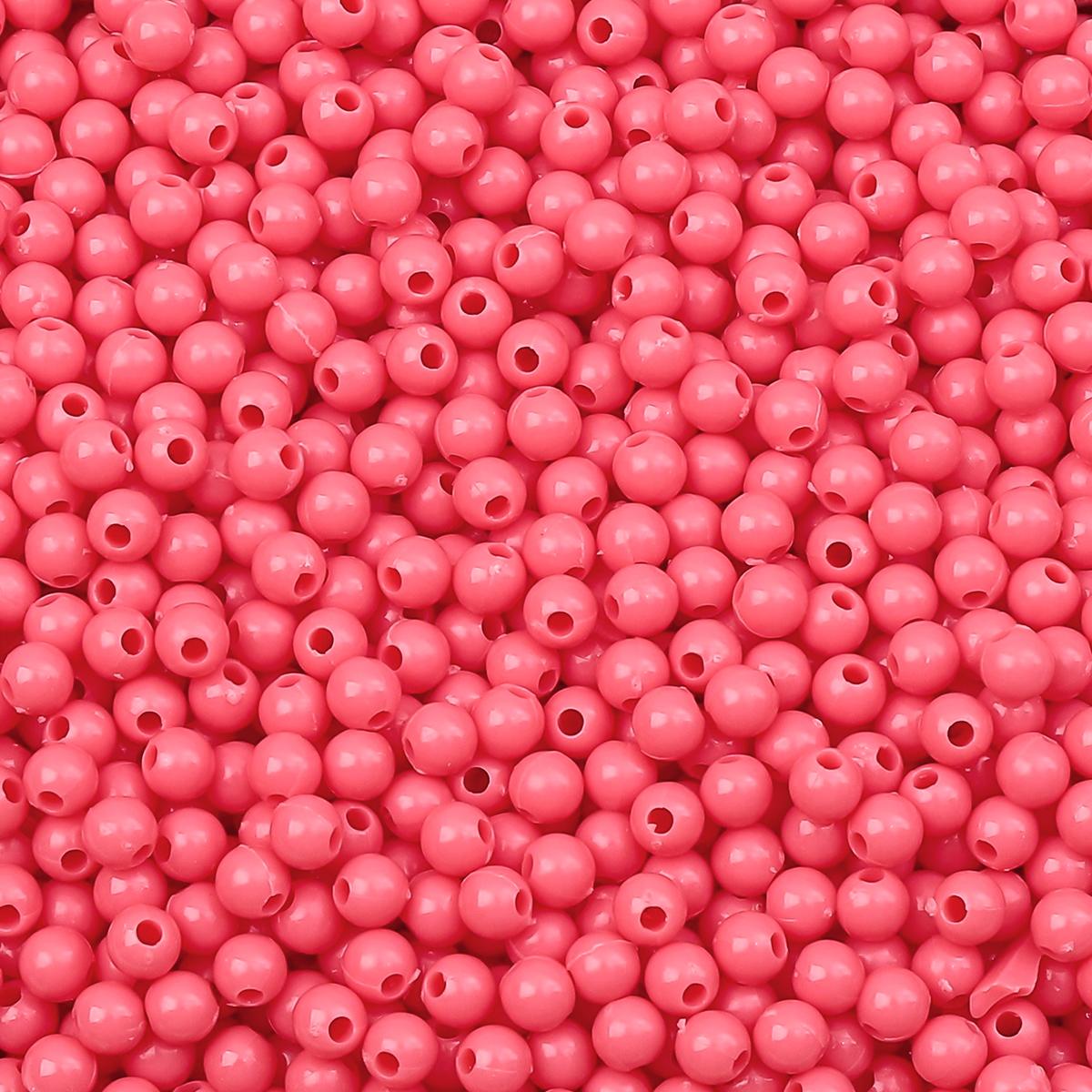 

900 шт. Акриловые бусины Однотонные Круглые Свободные Разделительные бусины для Изготовления Ювелирных Изделий DIY Браслеты Ожерелье темно-розовый