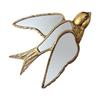 Decorative Wall Mirror Resin Swallow-Shaped Vintage Handmade Art Wall Mirrors For Bathroom Bedroom Living Room Entryway Hallway