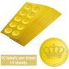 CHGCRAFT 150PCS Crown Gold Embossed Seal Stickers - Self Adhesive Foil Labels for Envelopes, Wedding Invitations, Awards, Graduation Gift Packaging