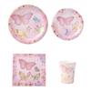 Butterfly Tableware Girls Birthday Party Paper Plates Napkins Cups Decorations Balloons Butterfly Fairy Themed Party Supplies