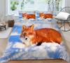 Quilt Cover, Pillowcase Two Or Three-Piece Set, Polyester Fox 3D Digital Printing