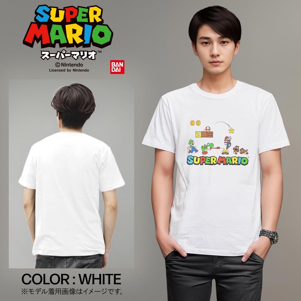 FinePlus Super Mario Stage Short Sleeve T-Shirt, Mario, Luigi, Yoshi