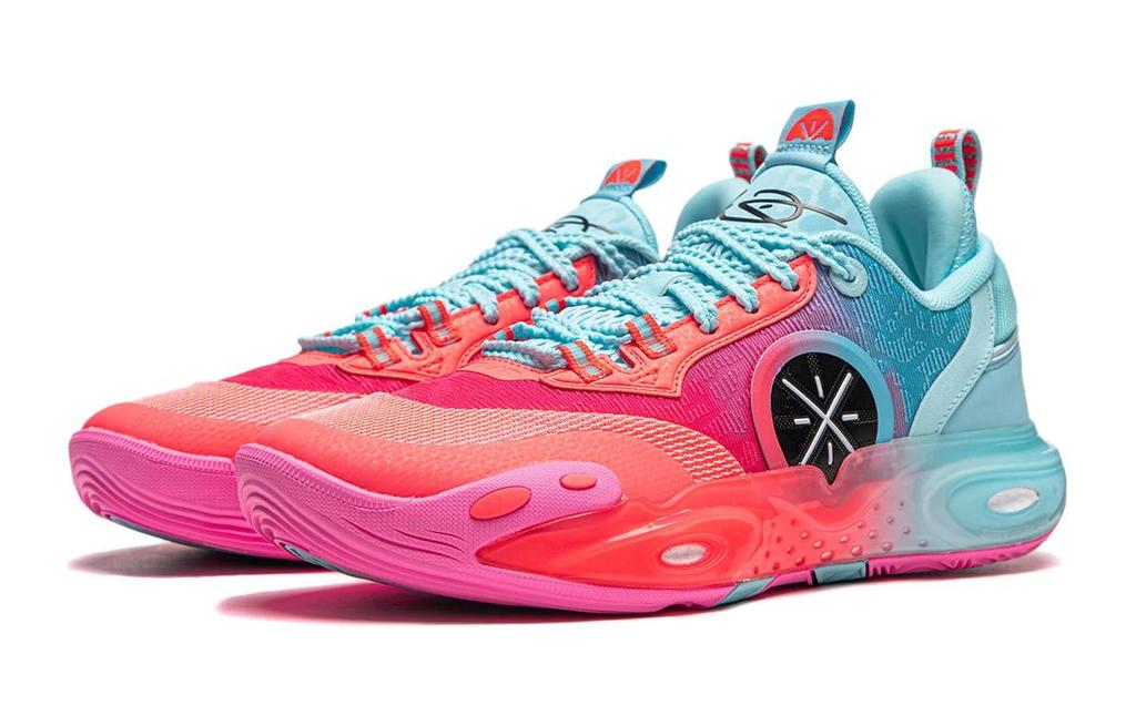 Li Ning YOUNG All City 12 Slip Resistant, Abrasion Resistant, Rebound Low Top Children's Basketball Shoes Red Blue YKBU020-3