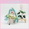 Hatsune Miku Pvc Model Ornament With Four Leaf Clover Style For Home Office Desk Decoration And Collecting