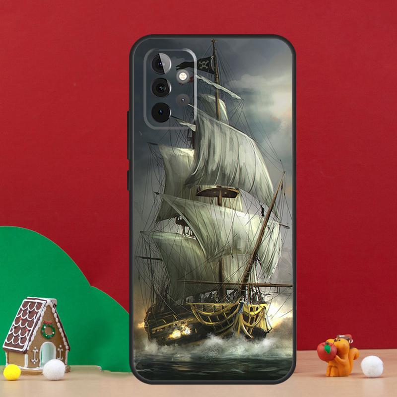 Sailing Pirate Ship Boat Case For Samsung Galaxy A36 A56 A06 A13 A53 A32 A12 A22 A52 A35 A17 A16 A55 A15 A54 A34 A14