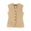 Women's Fashion Style Blended Vest Straight-Leg Pants Linen