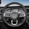 Suitable for Jeep Steering Wheel , Wavy Pattern, Sporty Breathable Leather, Segmented Anti-Slip Sweat-Absorbing Protective Cover for Compass R AMU1
