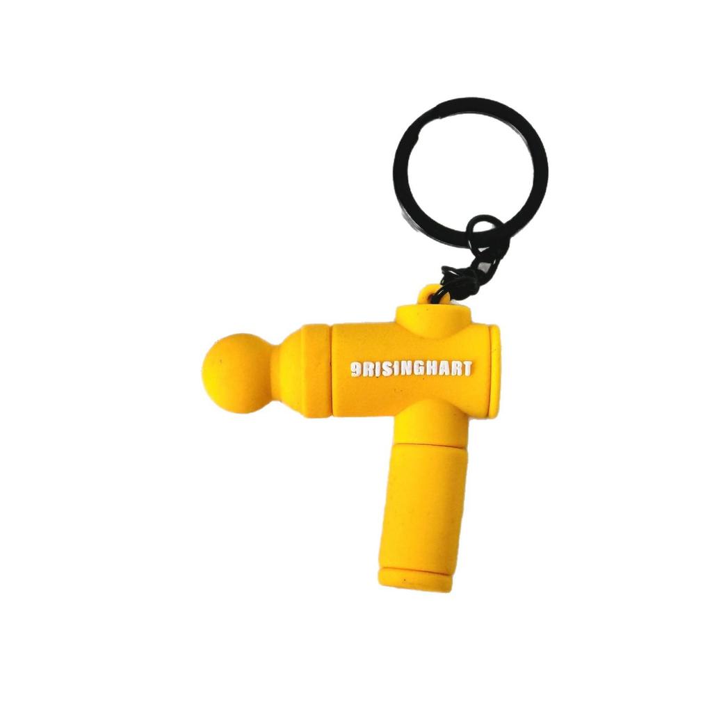 Mini Soft Rubber Fascia Gun Keychain: Sports Fitness Backpack Pendant & Souvenir Gift