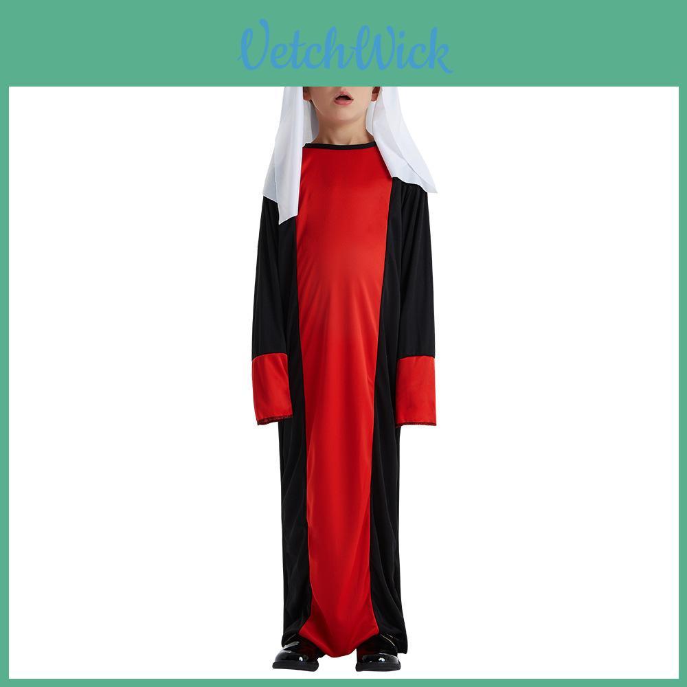 Stilvolles Arabischer Prinz Cosplay Kostüm Für Jungen Rot Und Schwarz Themen Outfit Für Partys Und Bühnenauftritte