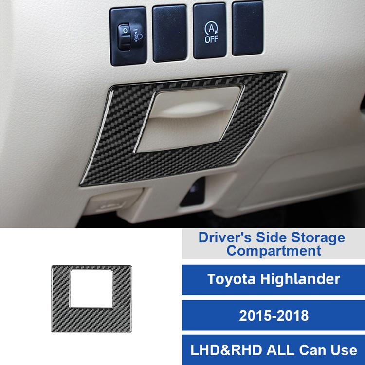 Carbon Fiber Style Driver s Storage Box Organizer for 2015-2018 Toyota Highlander One Size чёрный