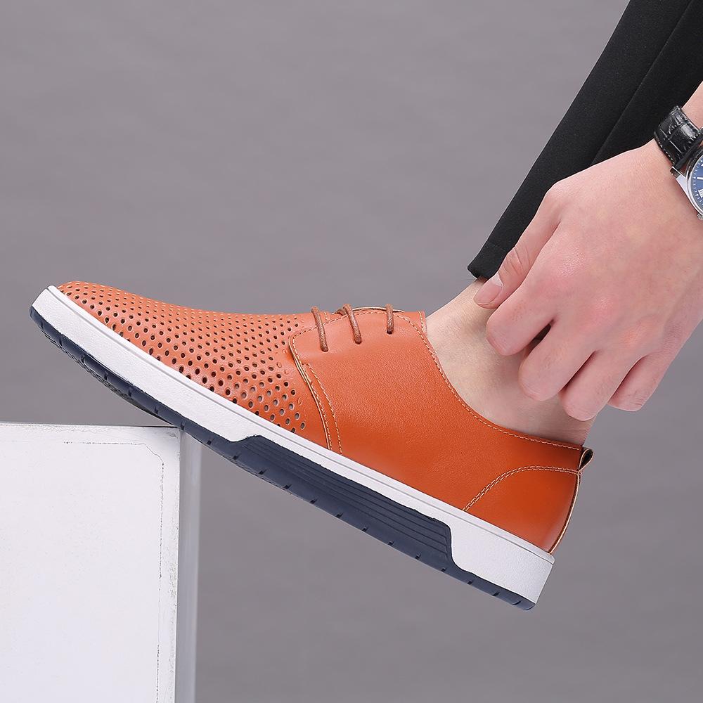Men's Comfortable and Breathable Casual Board Shoes, Single Shoes, Leather Shoes