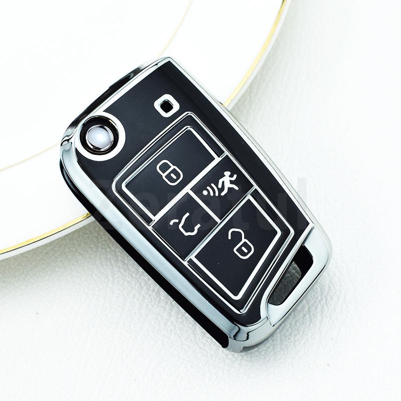 Shell Fob Bag For Vw Volkswagen Golf 7 Mk7 Tiguan Mk2 For Skoda Octavia For Seat Ateca Leon Fr 2 Ibiza Tpu Car Key Case Cover