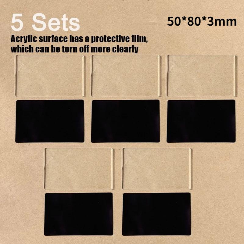 5/10 stuks Doe-het-zelf Koelkastmagneet Hoge Transparante Acryl Vierkant Rond met Magneetvel Materiaal Pakket Huisdecoratie