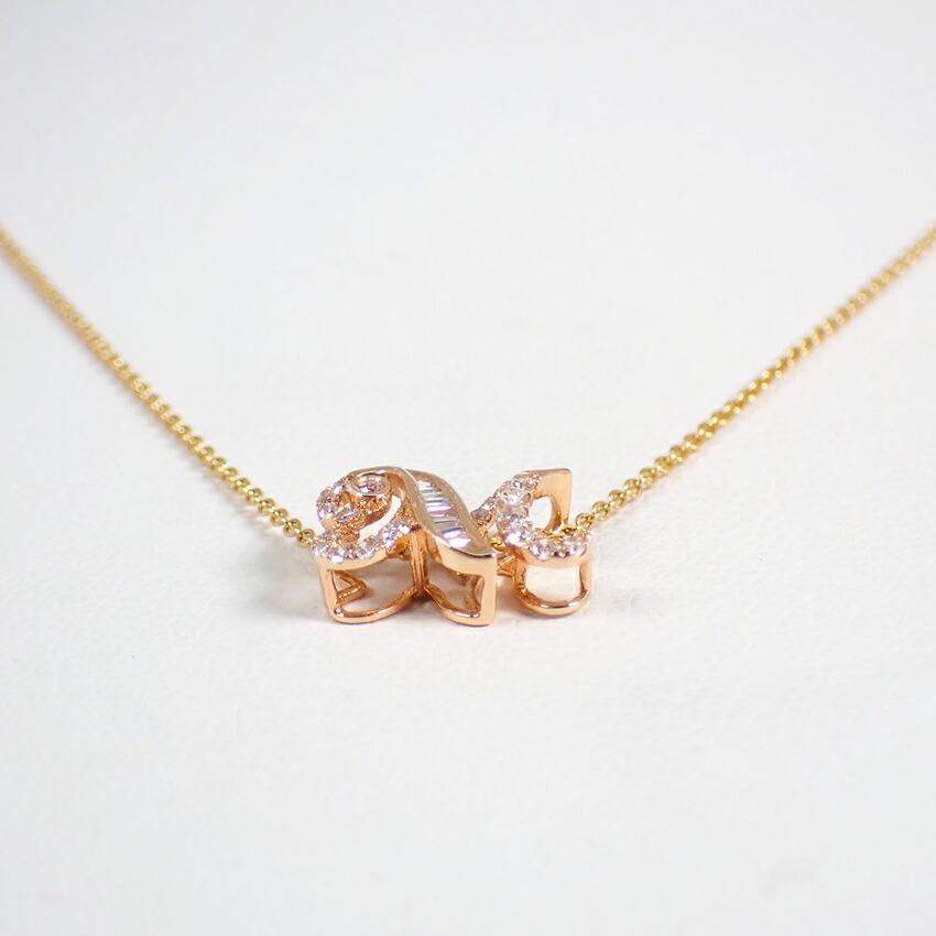 [Used] K18/K18PG Diamond Initial M Pendant Top/j52-2