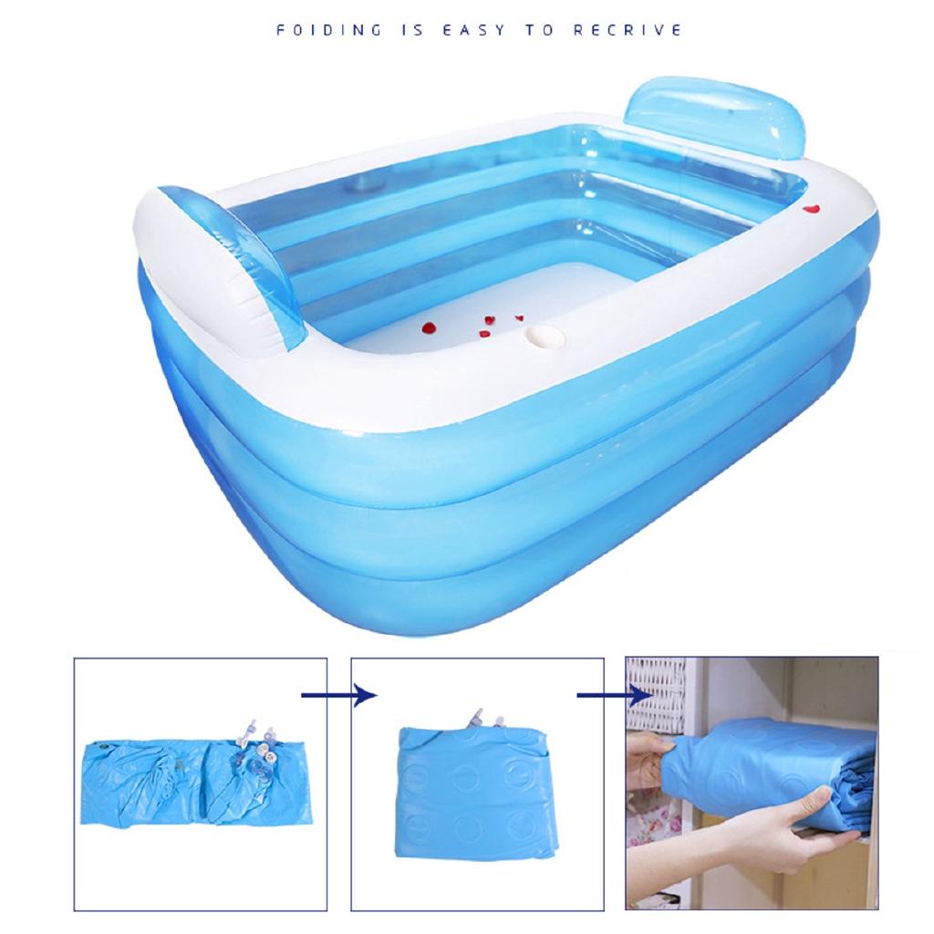 Summer Family Inflatable Swimming Pool Adults Kids Playing Pool Bathing Tub Outdoor Indoor 180cm