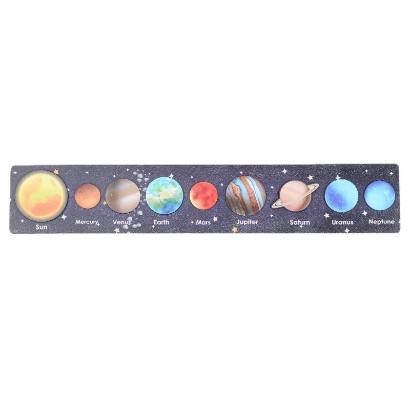 Cross-border Wooden Solar System Puzzle: Educational Planet Earth Matching Board Game for Children