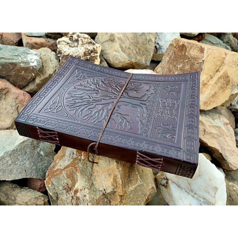 Baum des Lebens Lederjournal, Baum des Lebens, Notizbuch, Leder-Tagebuch, Traumtagebuch, Großes Journal, Persönliches Tagebuch, Leder, Zauberbuch, Geschenk