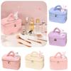 Portable Plush Toiletry Bag For Women With Multiple Compartments And Easy-to-use Dual Zipper