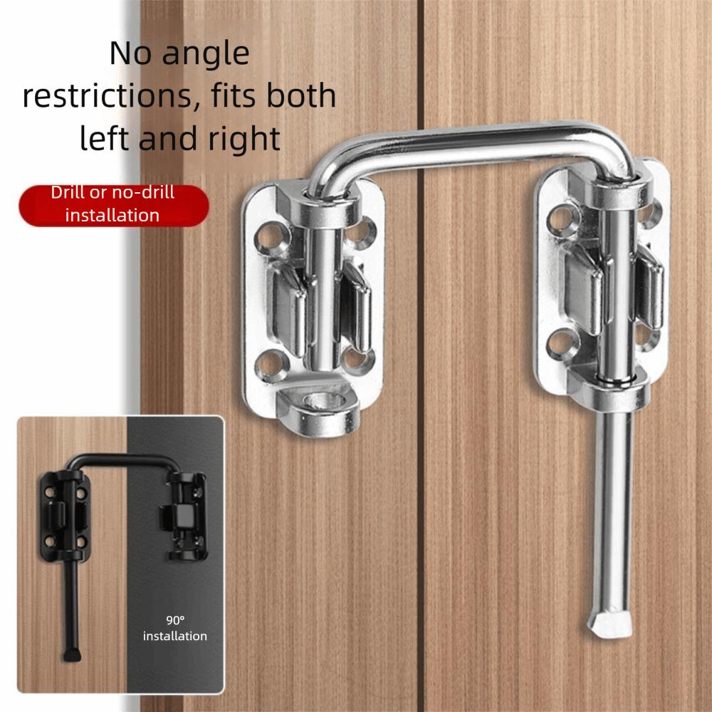 Stainless Steel Door Lock No-drill Safety Barrel Bolt Non Perforated Buckle  Bathroom Doors