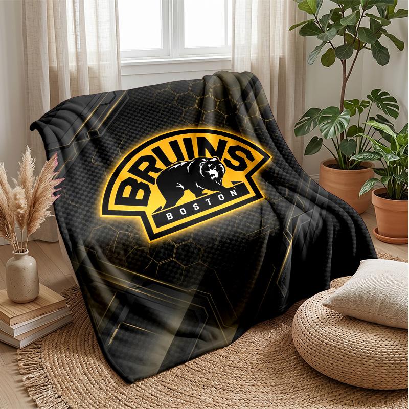 Coperta in Flanella e Pile Boston Bruins Coperta Calda e Accogliente per Divano, Letto, Viaggio Uso in Tutte le Stagioni