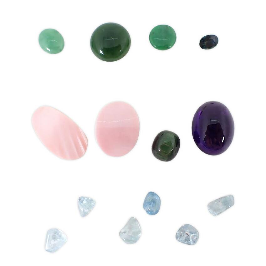 

[Used] Amethyst, aquamarine, jade, sapphire, conch shell, tourmaline cat s eye, etc. loose stones / j19-35