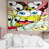 SpongeBob SquarePants Print Tapestry, Backdrop, Easy Setup, Ideal for Bedroom, Office & Living Room, with Aesthetic Wall Hanging Decor.