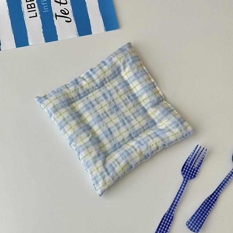 1PC Table Mat Placemat Dining Table Kitchen Heat Resistant Cup Mat Homemade Cotton Cup Mat Fabric Photography Props 15x15cm