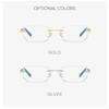 Men Blue Light Blocking Reading Glasses Women Dimond Cutting Rimless Eyeglasses Frame Anti Fatigue Hyperopia Presbyopic Eyewear