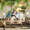 3d Stereo Peacock Photo Wallpaper Pastoral Wall Painting Living Room Tv Sofa Classic Background Wall Mural