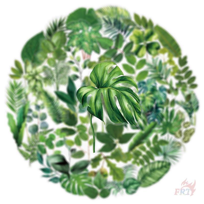 50Pcs/Set Green Leaves PET Stickers Waterproof DIY Fashion Doodle Decals Stickers