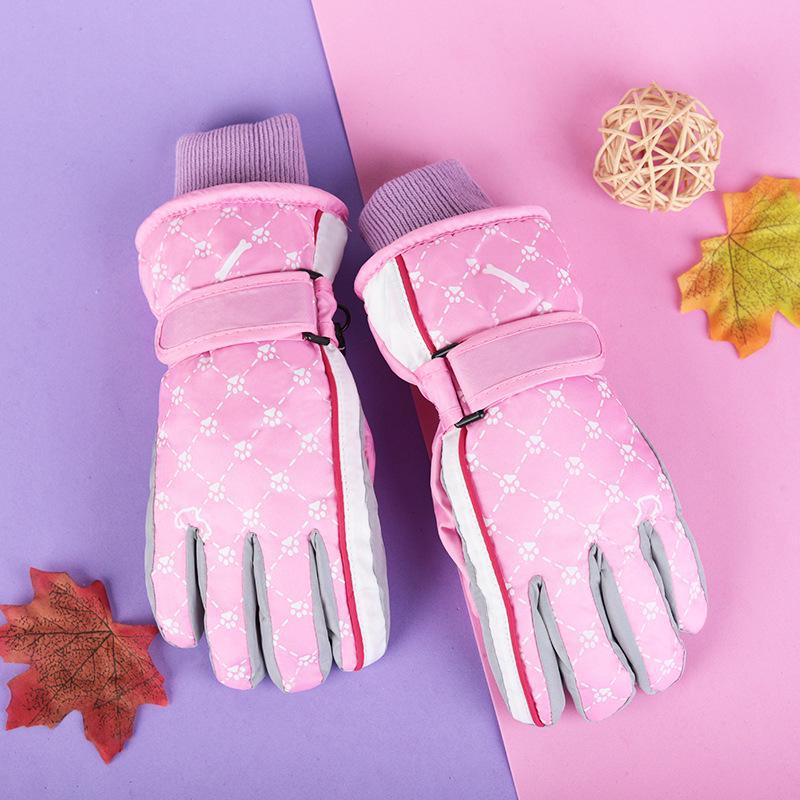 

Товсті, водонепроникні, вітрозахисні, нековзкі, теплі зимові лижні та снігові рукавички для дітей віком 4-17 років. 5-8 years old рожевий