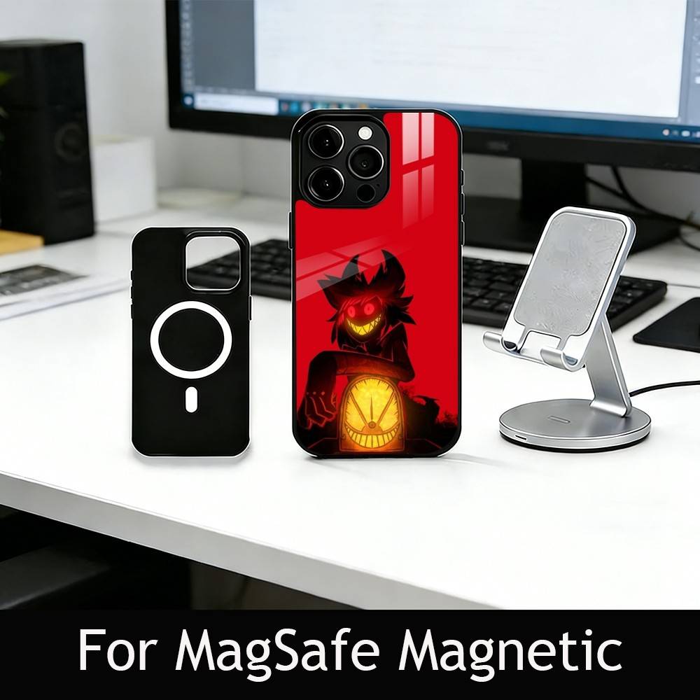 H-Hazbin A-Alastor Phone Case For iPhone17,16,15,14,13,12,11 Plus,Pro Magnetic with Magsafe Wireless Charging