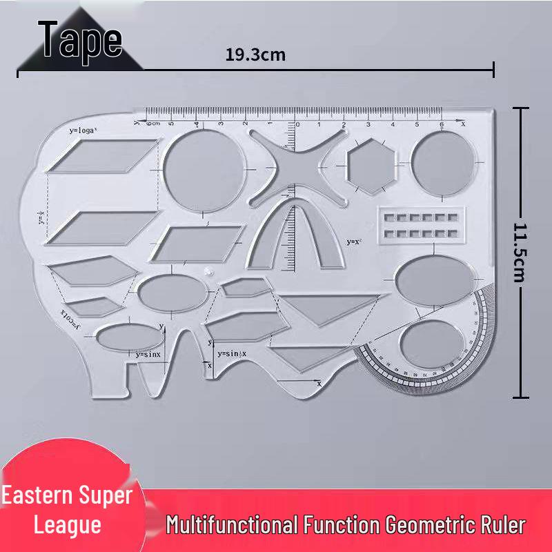 Multi-functional Soft Geometry Stencil Ruler with Hollow Template Design Drawing Ruler