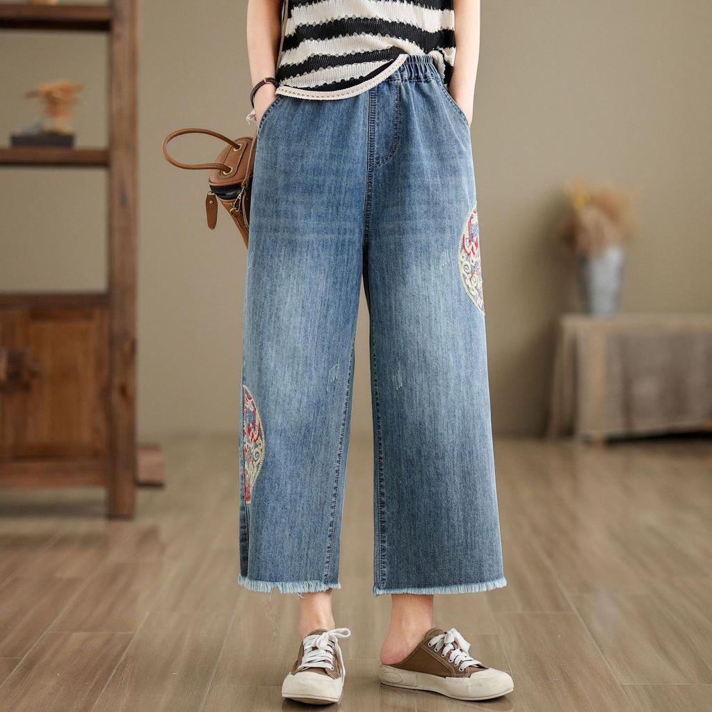 Spring and Summer Women's Jeans Women's High Waisted Jeans Loose Oversized Casual Pants