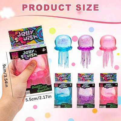 Ellyfish Squish Squeeze Toy, Stress Relief Fidget For Home & Beach, Water Play Toy For Kids
