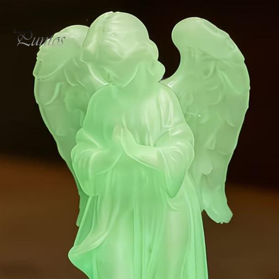 Atmospheric Home Decor Glow?in?the?Dark Praying Angel Figurine, Luminous Guardian Statue, 3D Printed Statue Desktop Ornament for Bedroom