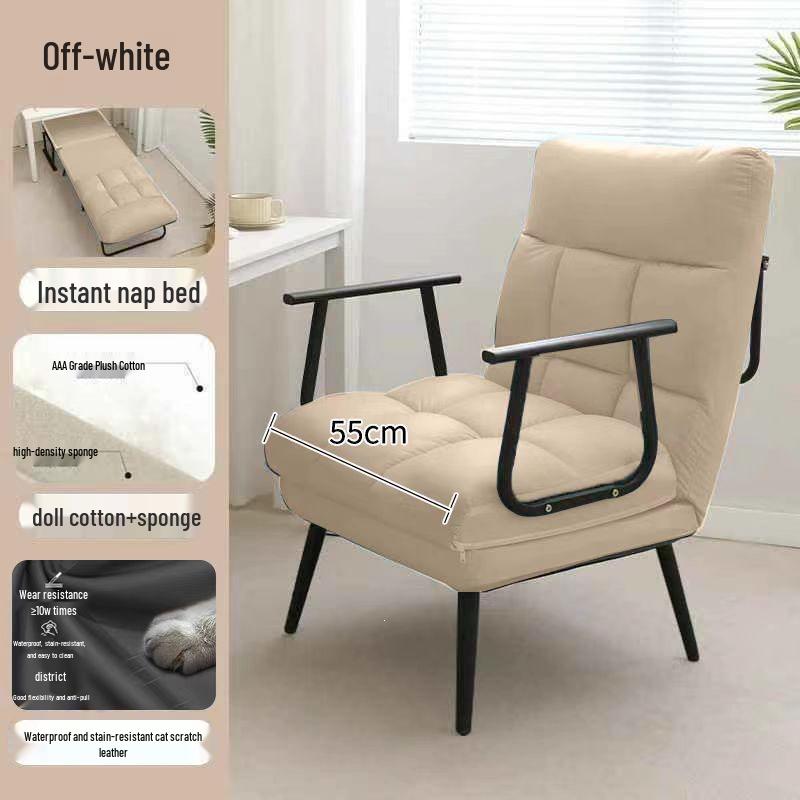 Dual-Use Reclining Office Chair: Foldable Nap Bed/Sofa Seat with Adjustable Backrest