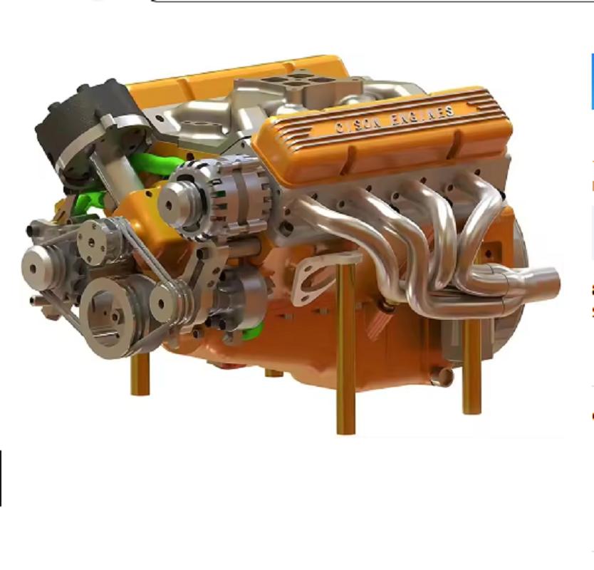 Sculpture en Résine Moteur Modèle Small-Block pour Décoration Intérieure Figurine en Résine Décor de Table Décoration de Maison Sculpture Artisanat pour Bureau Livre