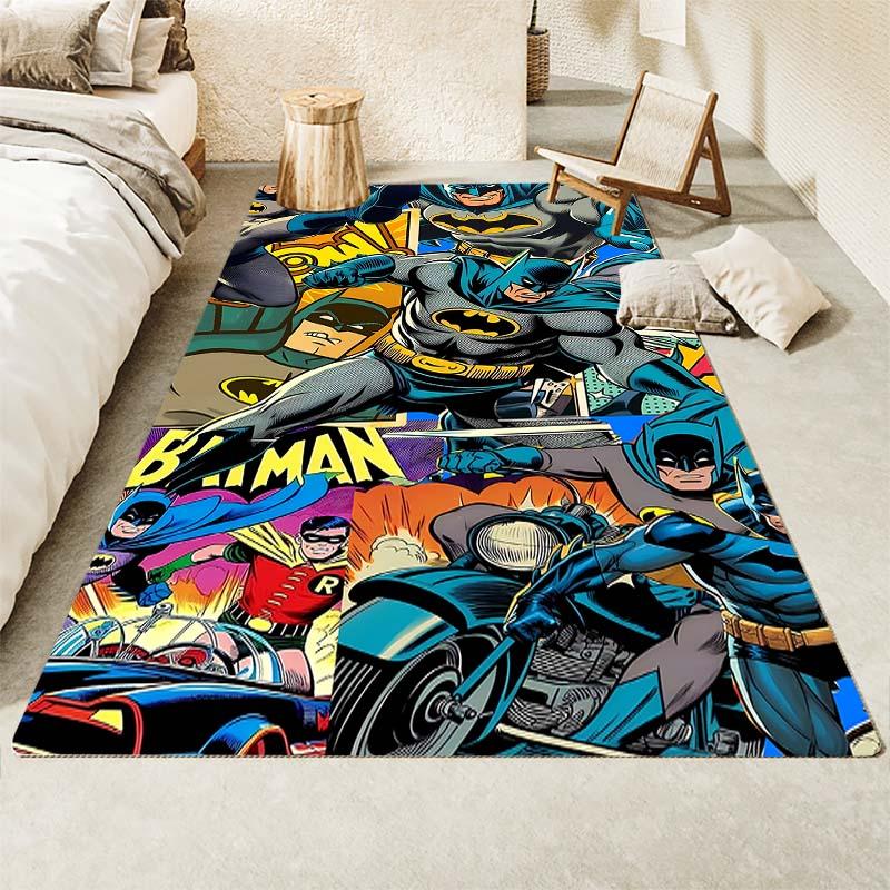 

DC Heroes Batman Print Decorative Rug, Non-slip and Stain-resistant, Ideal as a Housewarming Gift 60x90cm