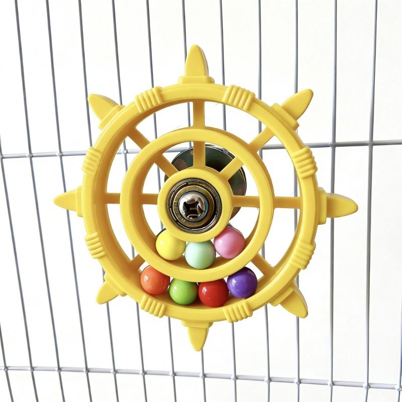 Birds Steering Wheel Engaging Birds Plaything Colorful Rotating Bead Wheel To Keep Birds Active And Happy