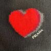 Prada Sweater Heart Wool Knit Black Wool Women Used