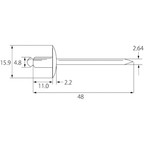 Lobster Blind Rivets, Large Flange (500 Pcs), Aluminum/Steel 6-4, NSA64LF