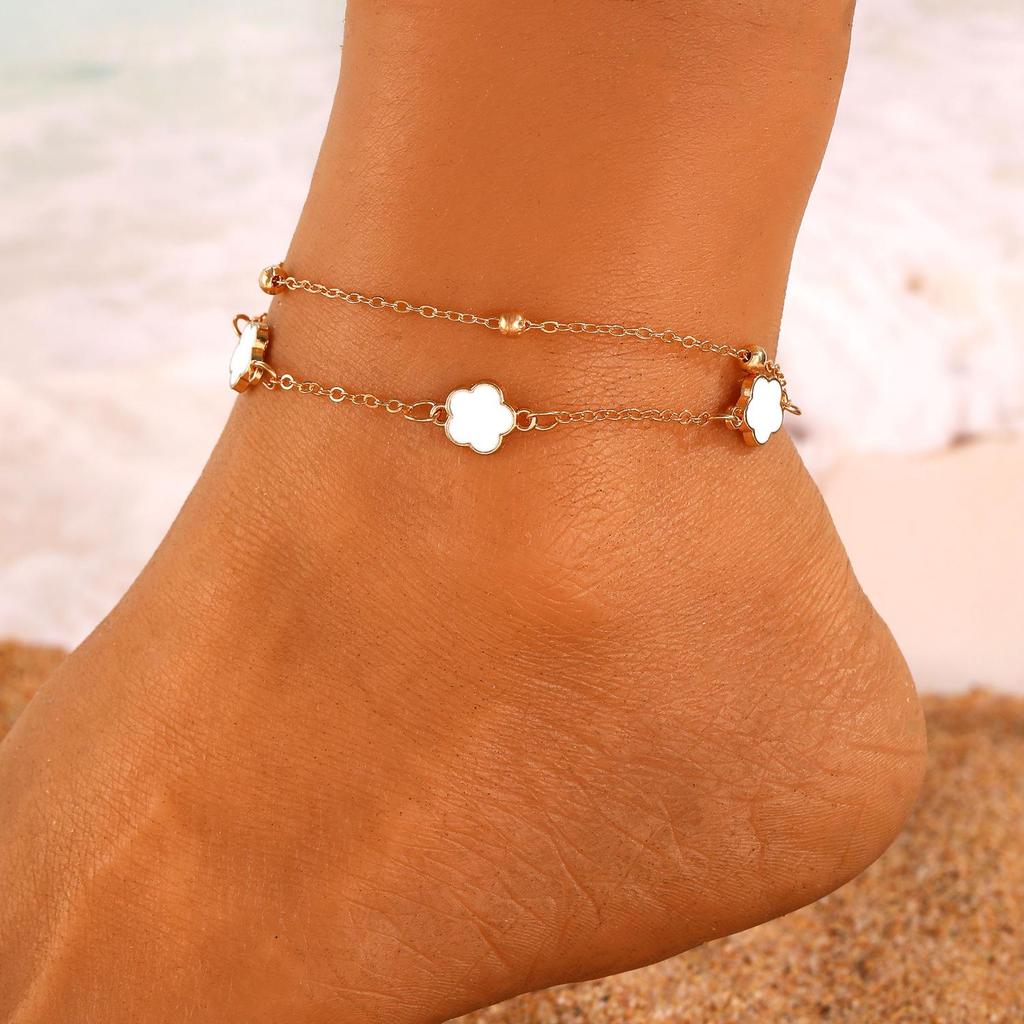 European and American Hot-Selling Lucky Clover Jewelry Set: Five-Leaf Bracelet, Earrings, Necklace & Ring for Women