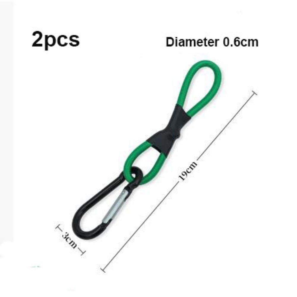2pcs Multifunctional Outdoor Elastic Rope 4 Colors Portable Climbing Hook Camping Elastic Rope Buckle зелёный