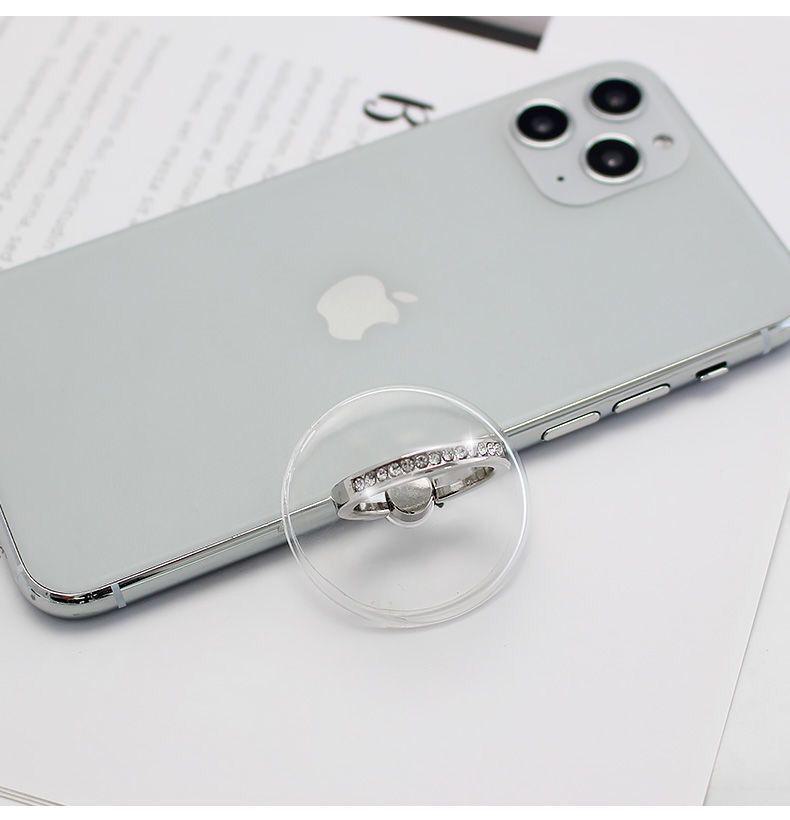 Diamond-Studded Transparent Phone Ring & Stand Holder