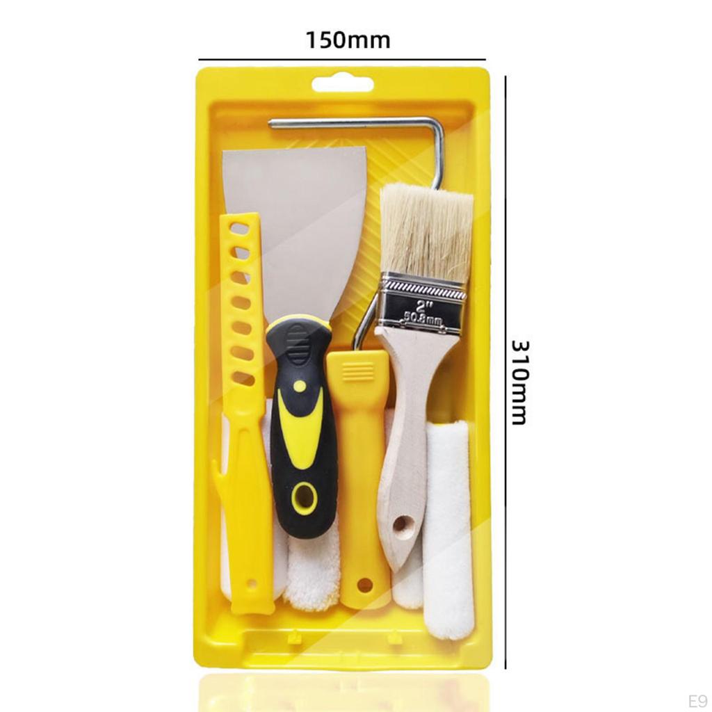 Reusable Paint Roller Brush Kit with Handle, Tray for Commercial Residential