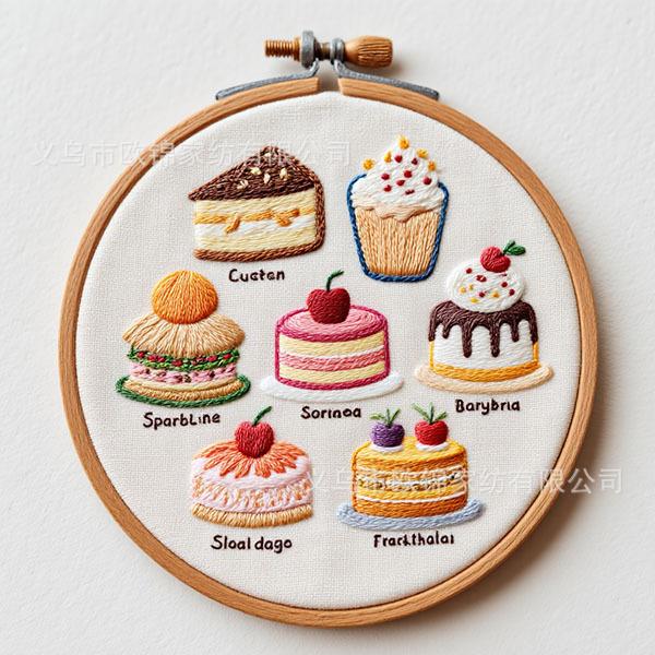 New Embroidery Diy Handmade Material Pack Cake Dessert Embroidery