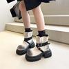 Spice Girl Style Retro Platform Martin Short Boots New Fashion Polish Color Increase Versatile Belt Buckle Single Boots