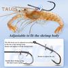 10Pcs Live Shrimp Fixing Hook Heavy Duty Carbon Steel Barbed Fishhook with Hole Freshwater Saltwater Fishing Hook Fishing Accessories