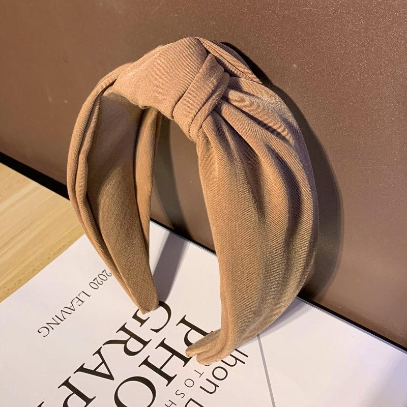 

Модные завязанные повязки на голову для женщин, однотонные тканевые повязки для волос для девочек, широкая повязка для волос, мягкий обруч для волос, аксессуары для волос для взрослых Size fits all